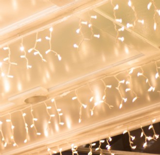 Fringe Light Warm White 20% Flash LED on White Cable 3M x 400mm Indoor Joinable           