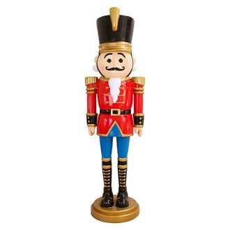 Nutcracker Giant Traditional Fibreglass Red Blue and Gold 2.75M