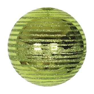 Bauble Shiny Lime with Glitter Lines 