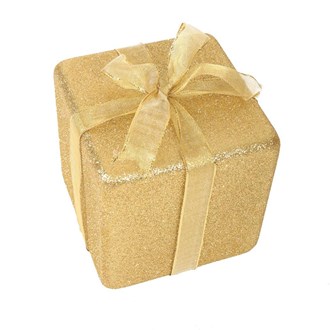 Gift Box Gold Glitter with Gold Ribbon 
