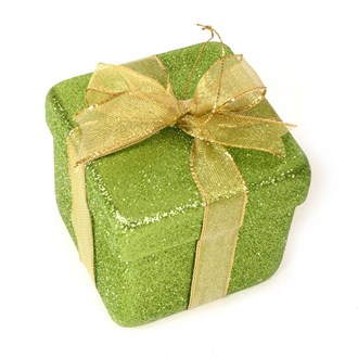 Gift Box Lime Glitter with Gold Ribbon 