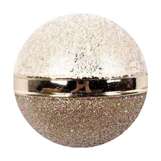 Bauble Belt Ball Champagne Gold with White Snow and Laser Glitter 80mm