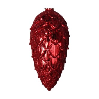 Ornament Pinecone Shiny Red 160mm