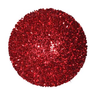 Bauble Long Glitter Red 100mm