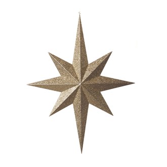 Star 8 Point Glitter Gold 
