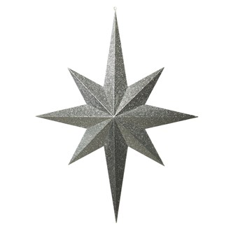 Star 8 Point Glitter Silver 