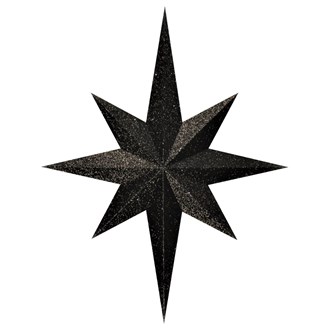 Star 8 Point Glitter Black