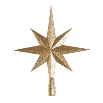 Star 8 Point with Socket Glitter Gold 400mm