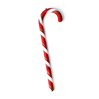 Large Candy Cane Red and White Glitter with Green 1.5M