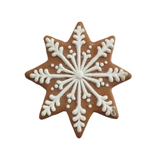 Ornament Gingerbread Cookie Snowflake 100mm