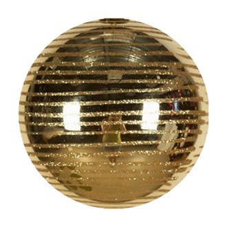Bauble Shiny Gold with Gold Glitter Lines