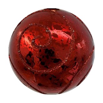 Bauble Mercury Finish Red with Red Glitter Swirl