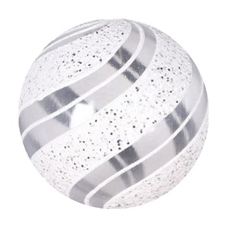 Bauble Clear with White and Silver Glitter 80mm