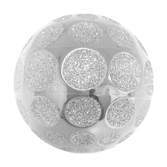 Bauble Golf Ball Design Shiny and Glitter Silver 80mm