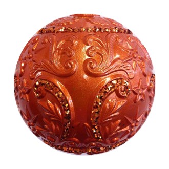 Bauble Embossed Candy Apple Copper 100mm