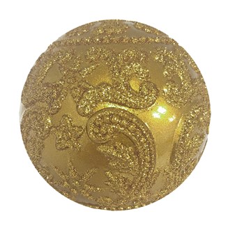 Bauble Embossed Candy Apple Gold 100mm