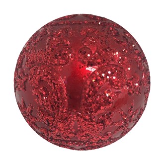 Bauble Embossed Candy Apple Red 100mm