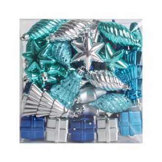 Ornament Pack Silver Blue and Teal 