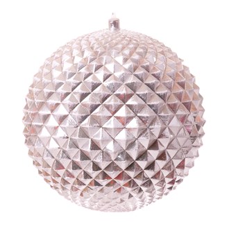 Large Durian Bauble Pearlescent Silver and White 300mm