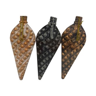 Ornament Pack Flat Finial Gold Pewter and Bronze 140mm 