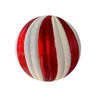 Bauble UV Candy Apple Red and White