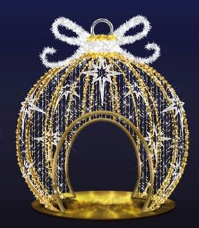 Bauble Walk Through Gold Illuminated 24Volt LED 5M