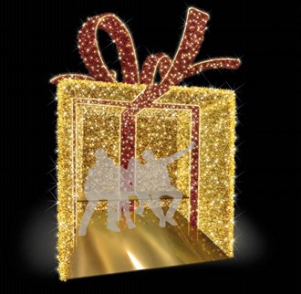 Gift Box 3D Seating/Selfie Station Illuminated with 24Volt LED 2.8M x 2M         