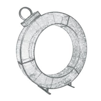 Bauble Ring 3D Waterloo Silver Illuminated 24Volt Cool White Flash LED 2.35M