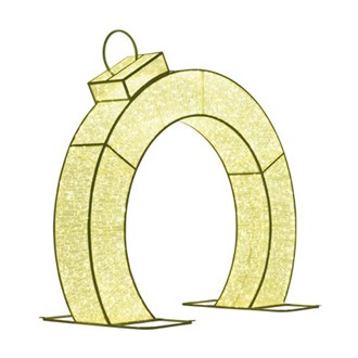 Arch Bauble 3D Otaki Gold Illuminated 24Volt Warm White Flash LED 3.5M x 4M