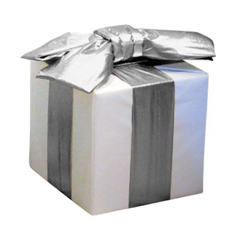 Gift Box Foldable White and Silver 