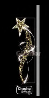 Lamp Post Motif Upward Star with Chasing Light Affect 2M x 700mm