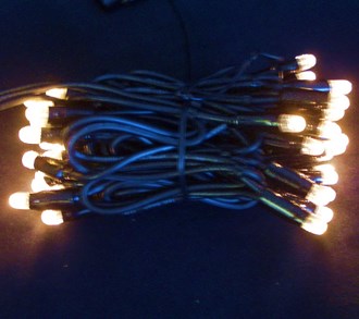 String Light Warm White 20% Flash LED on Black Cable 3M Outdoor Joinable