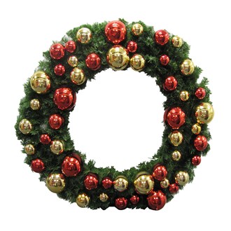 Wreath Single Sided Green Pre Decorated with Custom Colours 