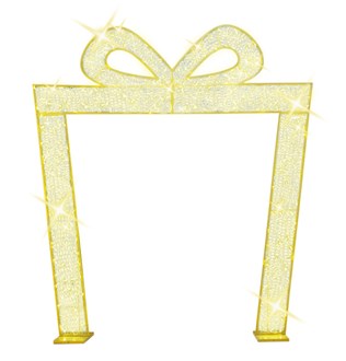 Arch 2D Gift Box Atmore Gold Illuminated 24Volt Warm White Flash LED 3.1M x 2.8M