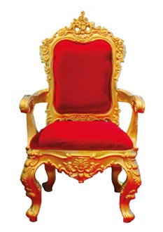 Santa Throne Victorian Fibreglass Gold and Red Velvet 1.18M x 640mm