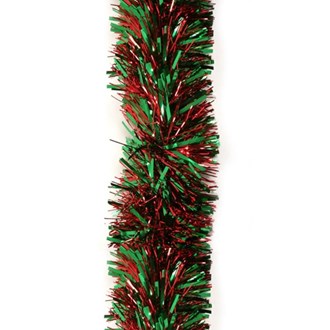 Tinsel Shiny Red and Green 6 Ply 150mm x 6M
