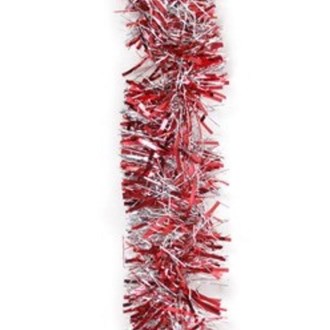Tinsel Shiny Red and Silver 6 Ply 150mm x 6M