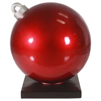 Large Bauble on Base Red Fibreglass 1.2M x 1.4M 