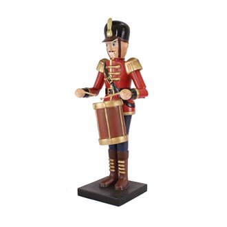 Nutcracker with Drums Fibreglass Red Blue and Gold 1.8M