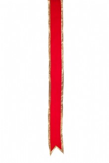 Large Ribbon Velvet Padded Red and Gold 10M Roll