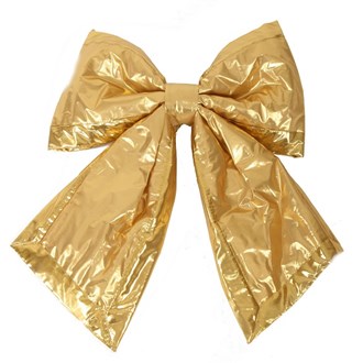Large Bow Satin 2 Loop Gold 500mm