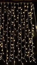 Curtain Light Cool White 20% Flash on LED White Cable 1M x 3M Indoor Joinable