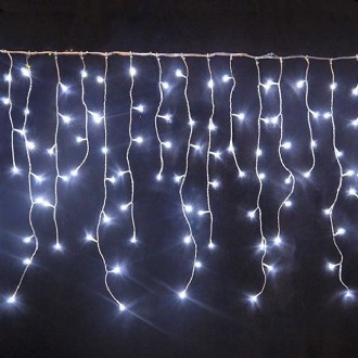 Icicle Light Cool White LED on White Cable 1M Indoor Joinable